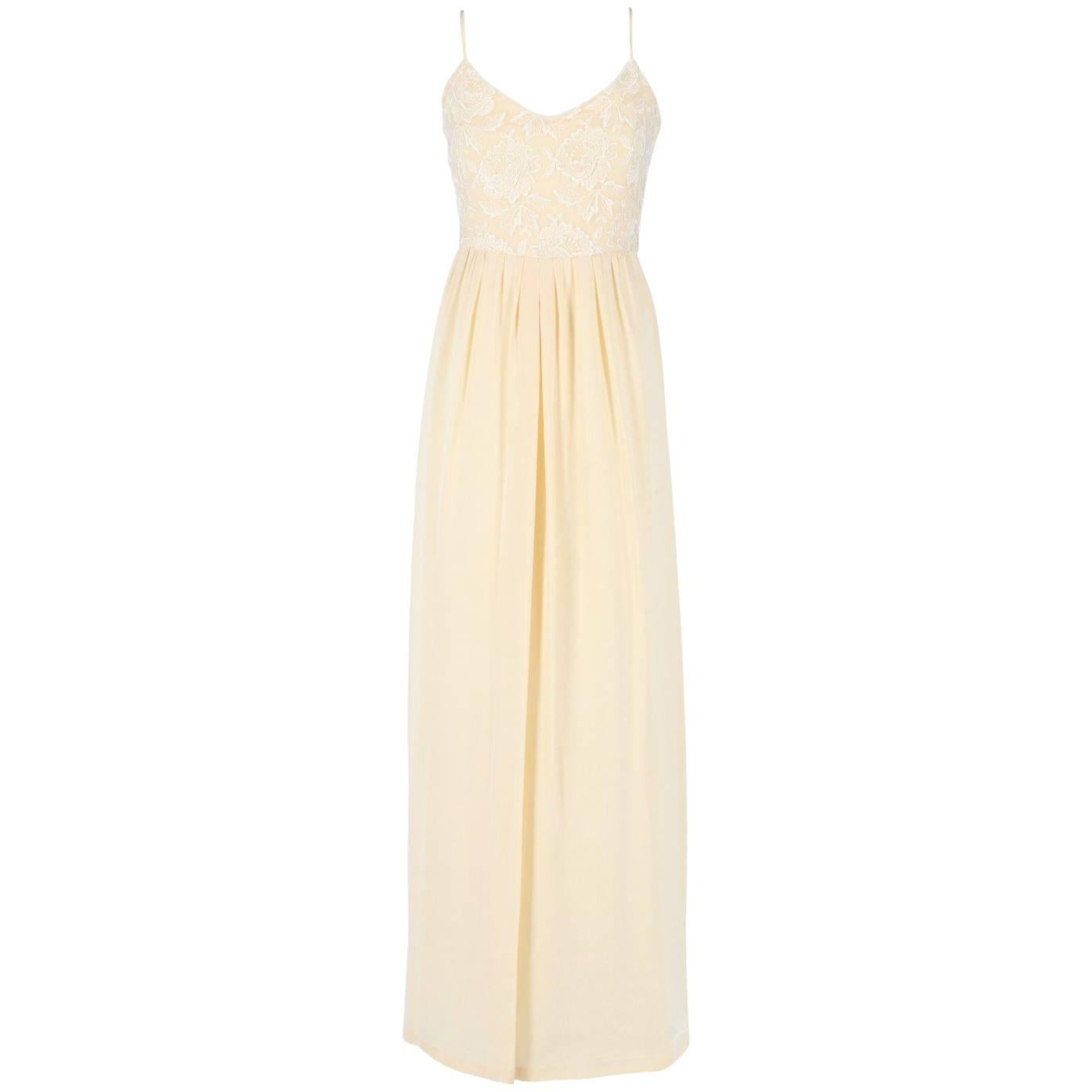 Custard Silk Vintage Wedding Dress, 1960s
